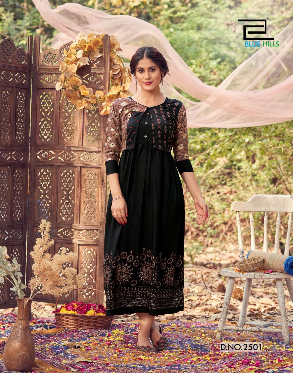 Blue Hills Trend 25 New Exclusive Wear Rayon Printed Kurti With Koti Collection